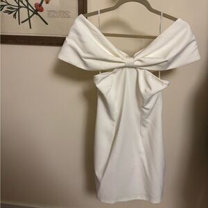 Hello Molly White Bow Detail Mini Dress